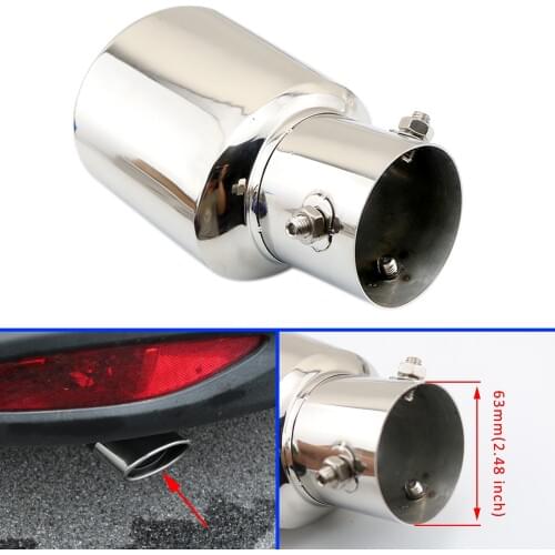 Universal Car Tail Pipe Rear Exhaust Muffler End Tip Cover Trim Auto Accessories 2.5 Inch 63mm Inlet Stainless Steel Style