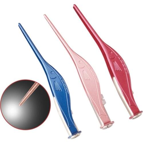 Kides LED Ear Pick Stainless Steel Portable Fish Shape LED Flashlight Earwax Remover Kid Adult Ear Pick Cleaner baby care supply