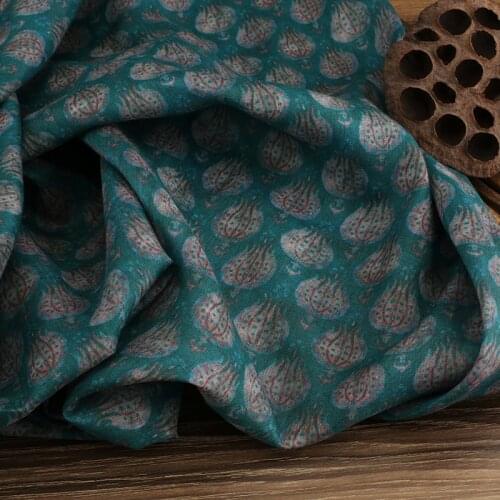 High quality pure ramie fabric Summer printing material High-end dresses and gowns fabrics