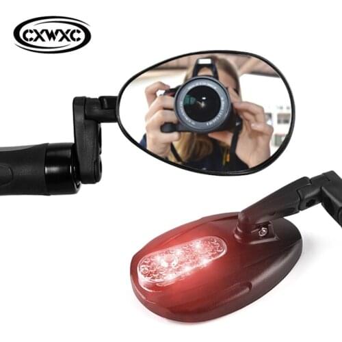 Bicycle Rear View Mirror Convex Glass Bike Mirror Handlebar Mount Bicycle Mirror Bar Ends Back Mirror For Bicycle Accessories