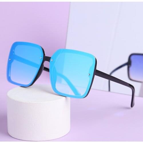 NatuweCo 2021 Women Sunglasses Fashion Oversize Big Frame Blue Orange 7 Colors Solid Trendy Style Sun Glasses For Girls Eyewear