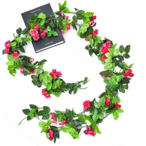 1.8-2.3 meters, rose cane silk artificial hanging leaf garland plant cane leaf DIY family wedding party bathroom garden