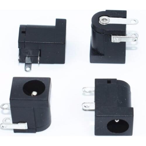 100Pcs DC-005 Black DC Power Jack Socket Connector DC005 5.5*2.1mm 2.1 socket Round the needle