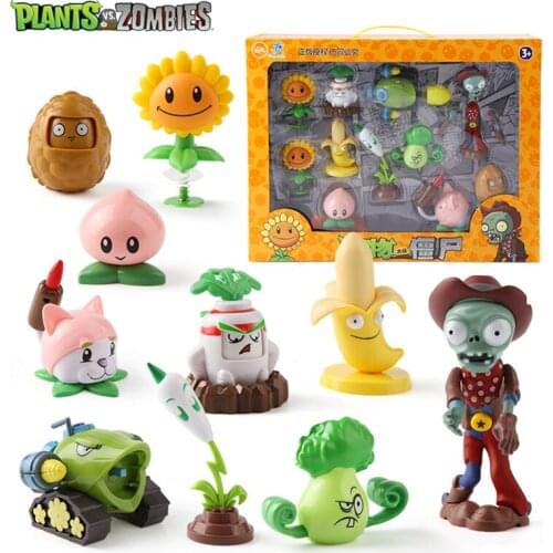 11Pcs/Set Genuine Plants vs Zombie 2 Catapult Toys Soft Rubber Anime Figure Tabletop Battle Game Model Dolls Childrens Gifts