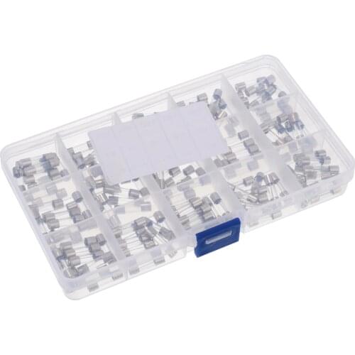 150Pcs Durable 5x20mm 250V 0.1A-30A Fast-Blow Fuses Quick Blow Glass Tube Fuse Assorted Kit
