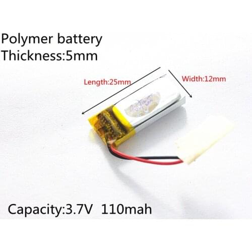 3.7V,110mAH,501225 PLIB; polymer lithium ion / Li-ion battery for GPS,mp3,mp4,mp5,dvd,bluetooth,model toy mobile bluetooth