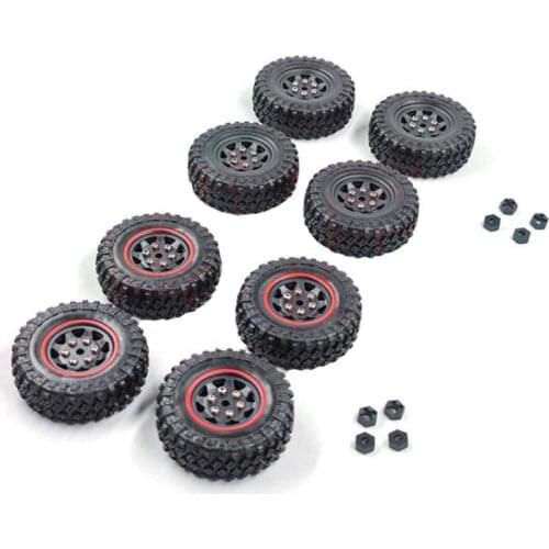 4pcs Dia 49mm Combiner Adapter 7mm Tire Wheel Rim Hub + Tyre Skin Modification Wheels for DIY Model RC Jimny Car Spare Parts