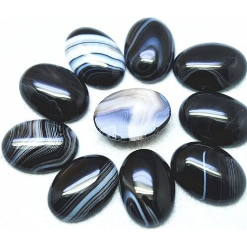 5PCS Nature Black Onyx Cabochons 18X25MM Oval Shape From Brazil Amazon Rain Forest Mountain Rocky For Women Pendants Makings