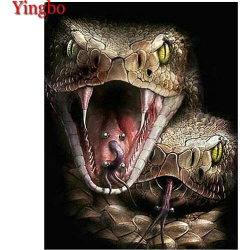 Full square/round drill 5d diy diamond painting embroidery horror animal snake 3D cross stitch diamond kits mosaic home decor