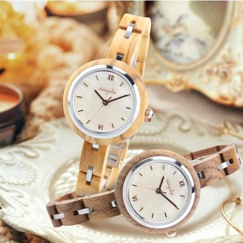 Female Wood Watch Quartz Watches Steel Adjustable Wooden Band Sports Fashion Casual Women Clock Ladies Dress Reloj Mujer