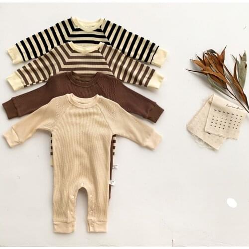 Baby Clothes Newborn Boy Girl Bodysuit Cotton Striped Baby Clothing Infant Toddler Costumes 2021 Ropa De Bebe Kids Home Wear