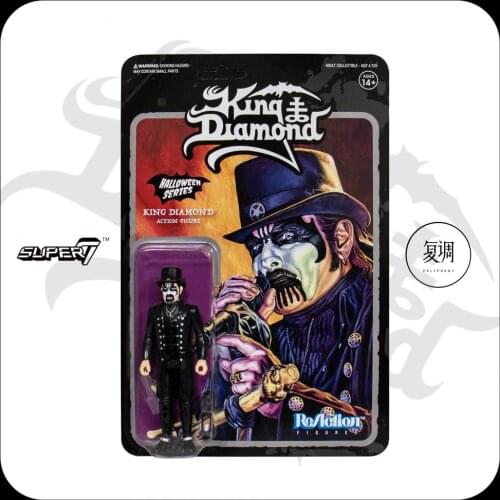 Super7 King Diamond Top hat version monsters Action Figure 3.75inch Collectible figurines Halloween Gift Horror Toys for boy