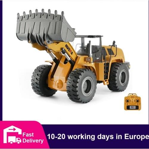 HUINA 1:14 RC Truck Bulldozer Caterpillar Alloy Tractor Engineering Car 22 Channel RC Excavator Radio Controlled Car Toy for Boy