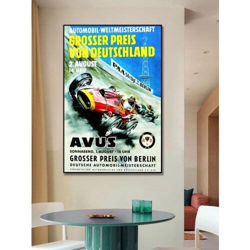 Grosser Preis Von Berlin Racing Car Poster On Canvas Poster Painting Wall Art Picture For Living Room Home Decor Frameless