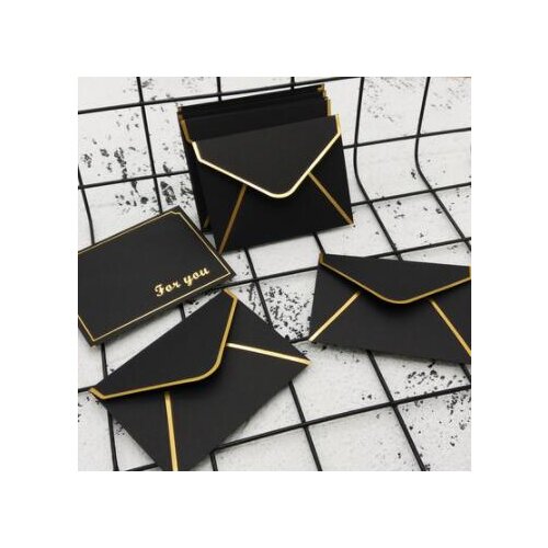 50pcs/lot, 10x7.5cm Gold Stamping Envelopes 250G Pearl Paper Wedding Business Invitation Envelopes