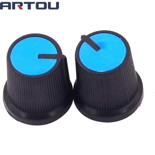 10PCS WH148 knob Plastic Potentiometers Knob for Single Double Potentiometers Switch Cap 14.5X15mm Handle 6MM AG3 Blue