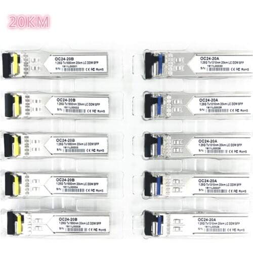 LC SFP Fiber optic module 1.25G LC 20KM 1310/1550nm Single Fiber SFP Optical Module Transceiver FOR ONU OLT compatibility