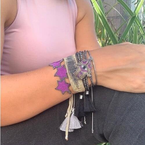 Hot Sale Newest Fashionable Multicolor Miyuki Bracelet Accessories with Turkey Eye Pattern Bracelet Bangle For Women