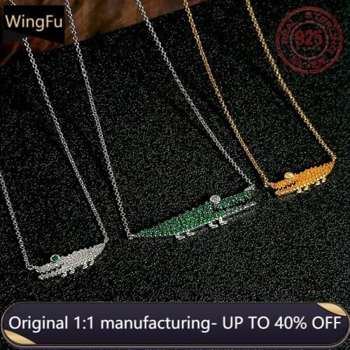 Fashion women s925 sterling silver crocodile pendant necklace adjustable luxury brand monaco jewelry gift
