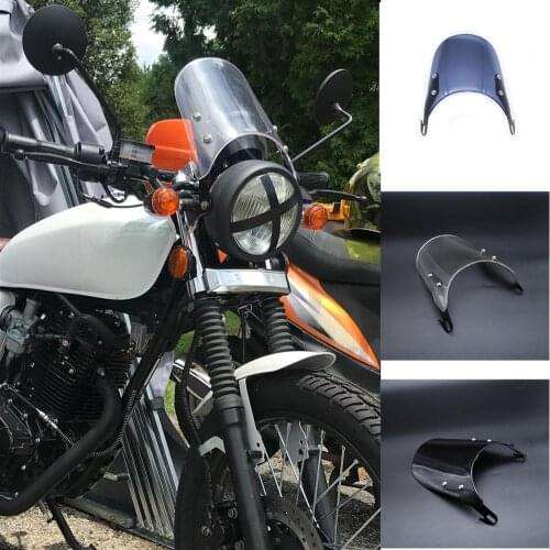 5-7 inch Motorcycle Retro Cafe Racer Headlight Windshield Instrument Visor Fit For Honda Yamaha XJR 1300 Suzuki GSX 1400 Royal