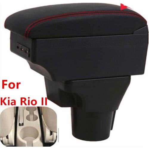 For Kia Rio II armrest box Kia Rio 2 central Store content box cup holder 2006-2010 Automotive retrofit accessories
