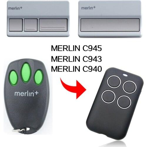 MERLIN C940 C943 C945 remote control 433.92mhz gate garage door MERLIN remote control 433MHz