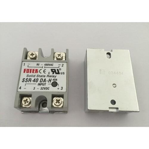 1PCS SSR40DA-H SSR-40DA-H Manufacturer 40A ssr relay,input 3-32VDC output 90-480VAC