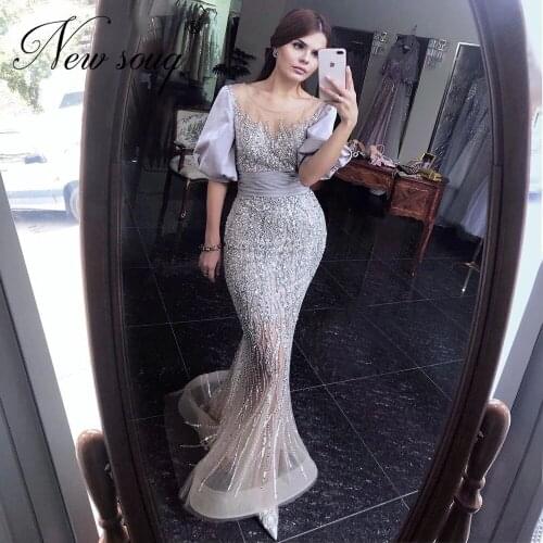 Luxury Full Beaded Evening Gowns Women Vestido De Festa 2021 Dubai Design Formal Party Dress Saudi Arabia Crystals Prom Dresses