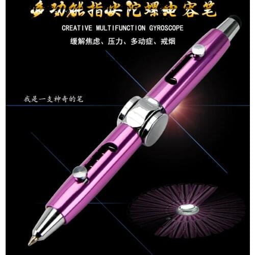 Gyro pen rotating capacitor pen puzzle thinking gyroscope pen metal ball-point pen multifunctional finger decompression pen
