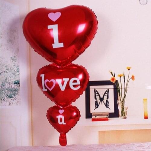 I Love U Heart Aluminium Foil Balloon Birthday Romantic Valentines Day Propose Wedding Decor Party Supplies Balloons Decoration