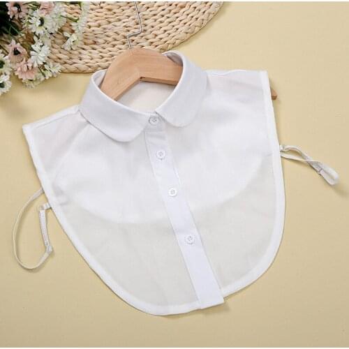 Linbaiway Chiffon Fake Collars for Women Detachable Collars Shirt False Collar Lapel Shirt Half Blose Removable Nep Kraagie