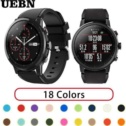 UEBN 22mm Silicone Sport Strap For Huami Amazfit GTR 47mm/Pace/Stratos 2/2S Band for Samsung Galaxy Watch 46mm/Gear S3 Bracelet