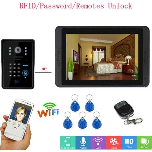 SmartYIBA 7inch Password RFID Remotes Control Video Record Door Access Entry System WiFi Doorphone Video Intercom Doorbell Kits