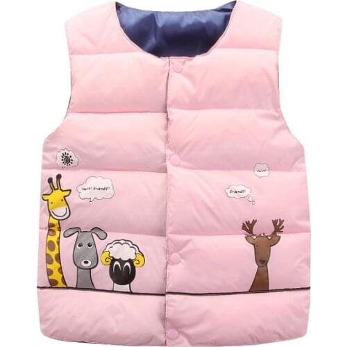 Baby Girls Boys Thin Vest Coats Children Clothes Down Jacket Child Infant Kids Vests Cartoon Winter Autumn Waistcoat Outerwear
