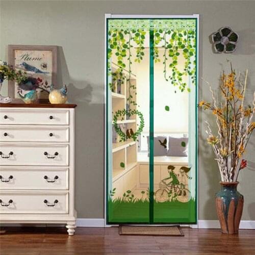 Mosquito Proof Curtain Encryption Magnetic Door Screen Flat Window 100% Polyester Cartoon Modern Printed Ceiling Installation