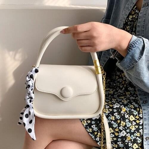 Scarves Design Small Simple PU Leather Shoulder Crossbody Bag for Women 2021 New Hot Summer Handbagsсу мка женская