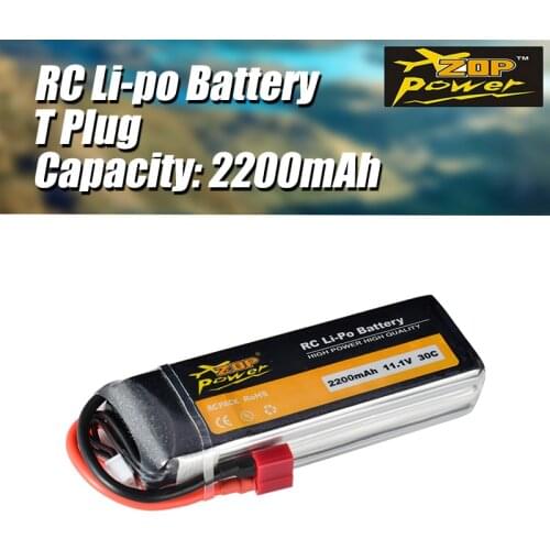 ZOP Power 11.1V 2200mAh 30C 3S Lipo Battery T Plug For RC Racing Drone Car