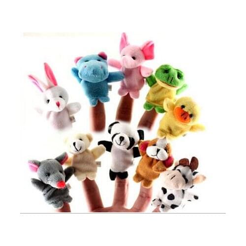 10pcs/bag Plush Animals Finger Set Kid Child Baby Toy Learn & Education Pretend Daily Play Story Telling Free Shipping