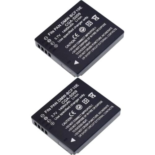 2x DMW-BCF10 BCF10E 1400mAh Battery for Panasonic DMC-TS2 FX75 FH20 FH22