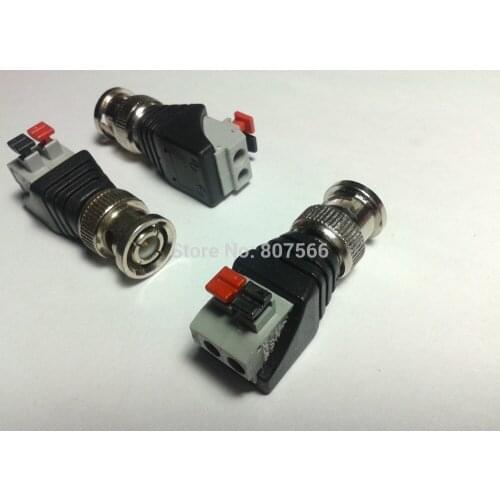 50PCS BNC Male Crimp Terminals Cables for CCTV Video Monitor twisted New