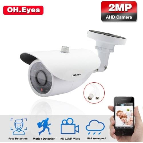 OH.EYES 2MP AHD Camera Security Video Surveillance Indoor Outdoor Bullet Camera Waterproof HD CCTV Camera 1080P Day Night Vision