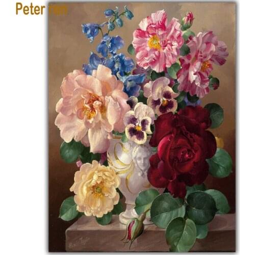 Peter ren Diy Diamond painting Cross stitch Crafts Diamond embroidery gorgeous flowers full 3D square drill Diamond Mosaic