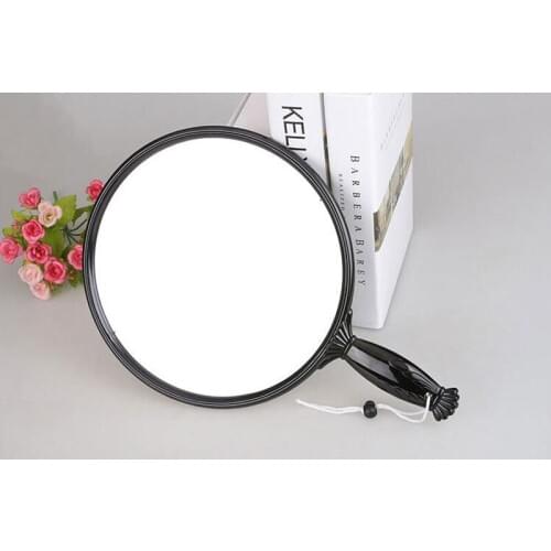 Large Size Vintage Rose Cosmetic Mirror Plastic Makeup Mirror Black Hand Make Up Mirror
