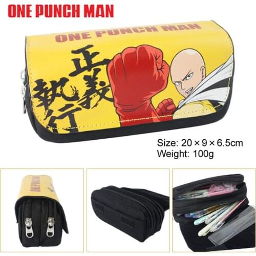 One Punch Man Pencil Case Wallet Double Zippers School Supplies Stationery Boys Girls Gifts