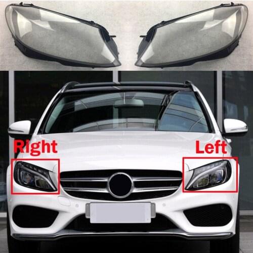 For Mercedes-Benz C-class W205 2015-2020 Car Front Headlamp Glass Lens Case Auto Lampshade Lamp Headlight Cover Shell
