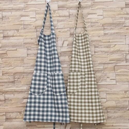 Home kitchen apron fashion female cooking gown work apron cute Japanese half body waiter summer apron