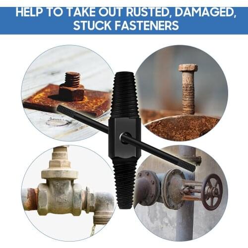 Double-head Tap Faucet Screw Extractor 1/2-in 3/4-in Water Tubing Damaged Broken Rusty Stripped Screw Bolt Remover Removal Tool