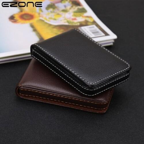 EZONE PU Leather RFID Automatic Wallet Credit Card Holder Case Anti-Degaussing Anti-Theft RFID Bank Credit Card Coin Purse