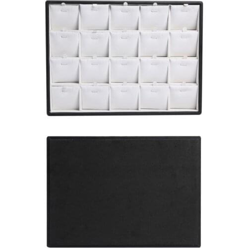 20 Slots Jewelry Storage Box Portable Earrings Ring Cosmetic Case Organizer Necklace Bracelet PU Leather Makeup Container