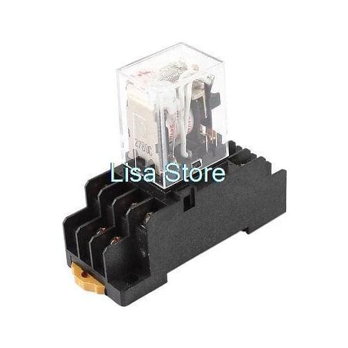 HH53PL AC 24V Coil 3PDT 11Pin 35mm DIN Rail Electromagnetic Power Relay
